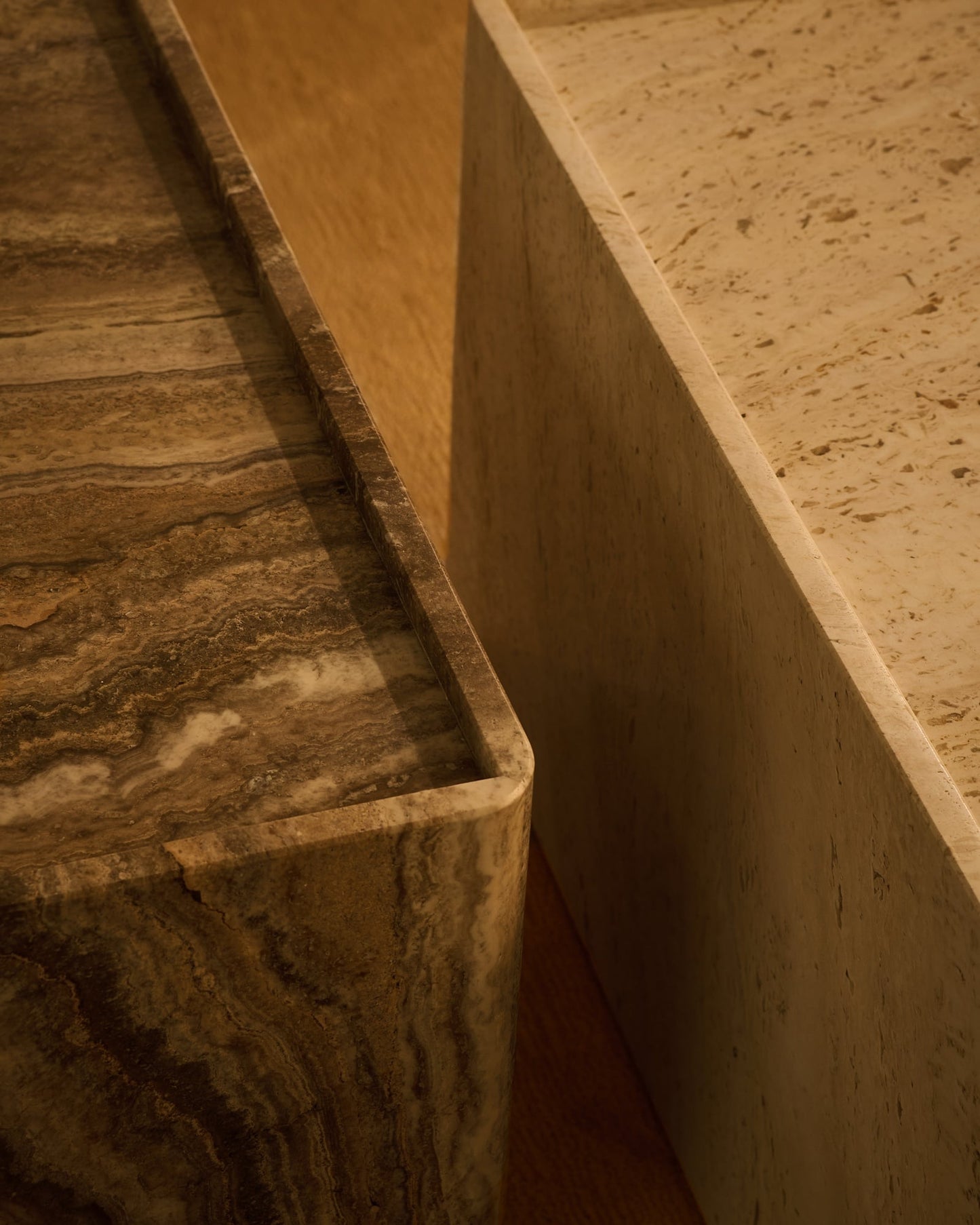Pietra side table, 30 x 80 x 40 cm, neutral white travertine