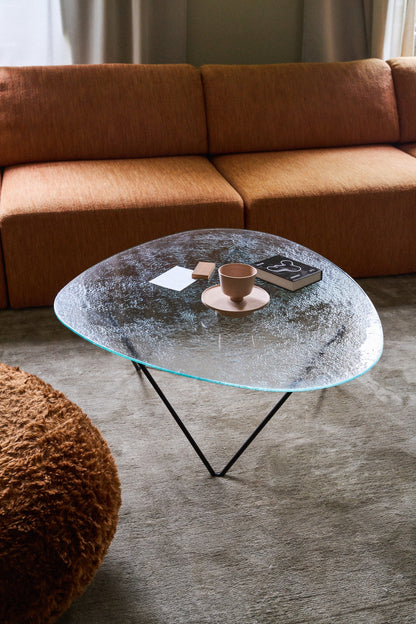Pedrera coffee table, black - transparent structured glass