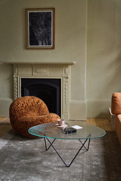 Pedrera coffee table, black - transparent structured glass
