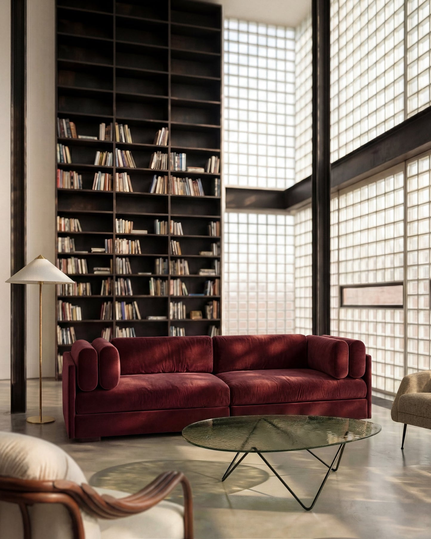 Pedrera coffee table, black - bronze structured glass