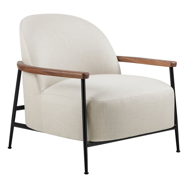 Sejour lounge chair w.armrests by GUBI #walnut-black-Plain 0001 #