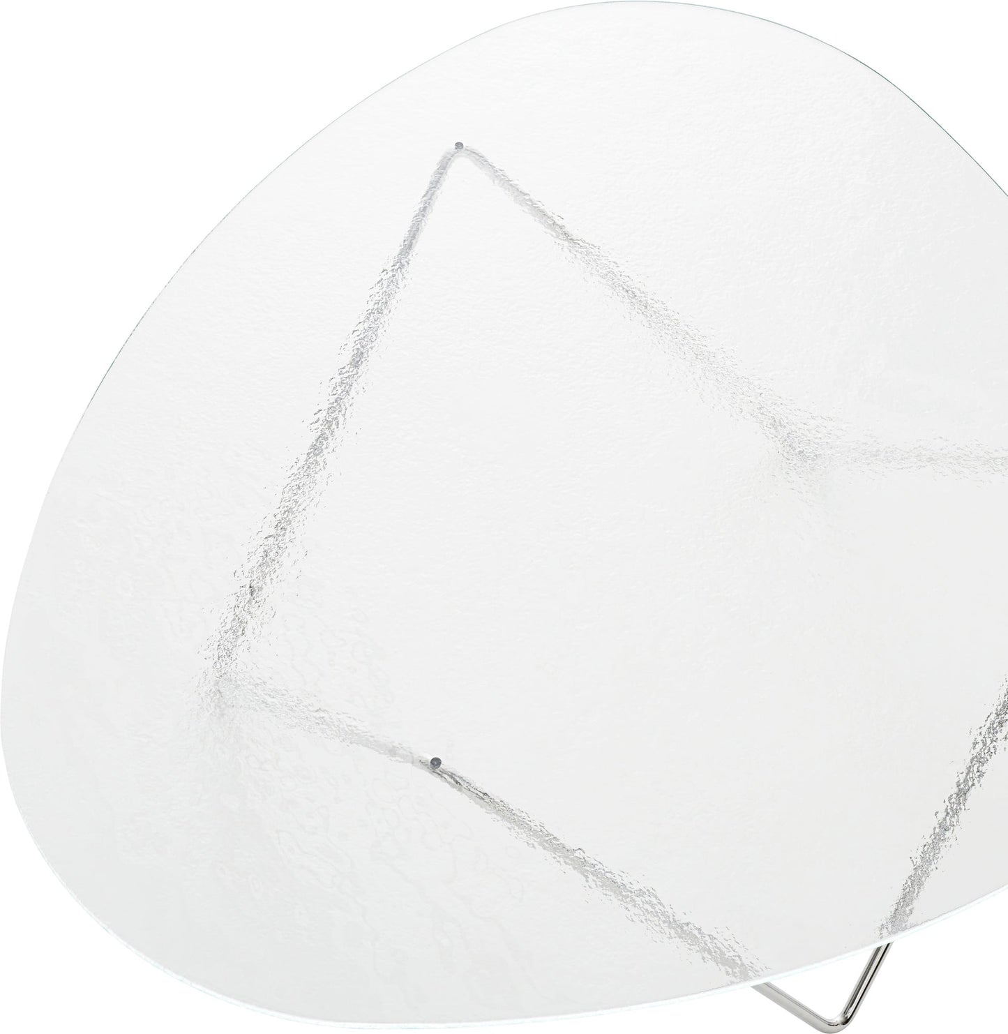 Pedrera coffee table, chrome - transparent structured glass