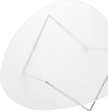 Pedrera coffee table, chrome - transparent structured glass