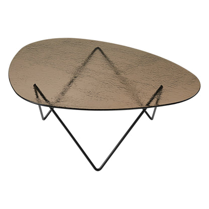 Pedrera coffee table, black - bronze structured glass