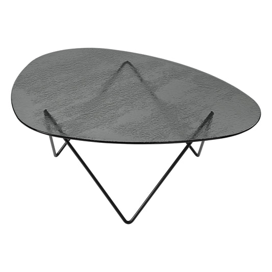 Pedrera coffee table, black - smoke structured glass