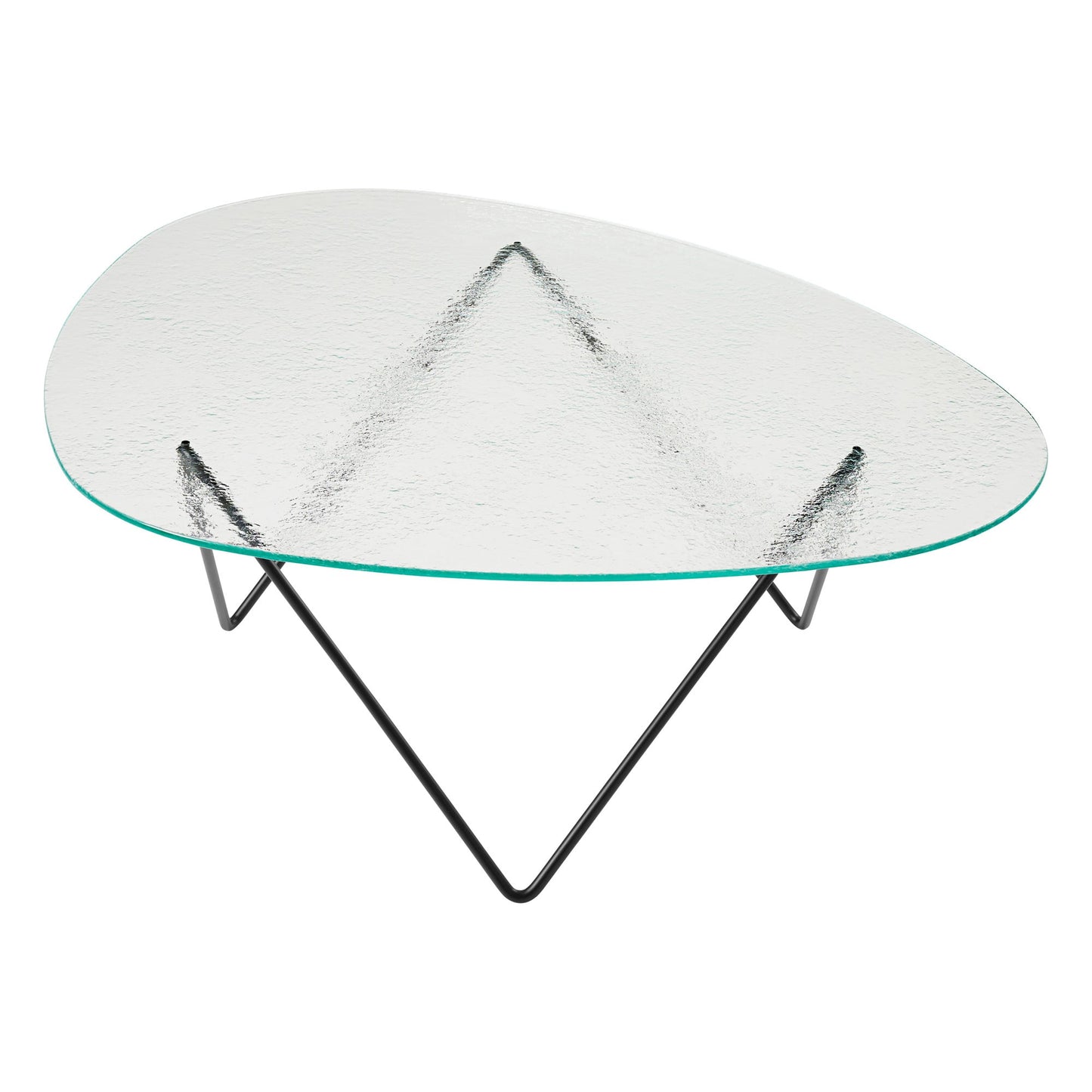 Pedrera coffee table, black - transparent structured glass