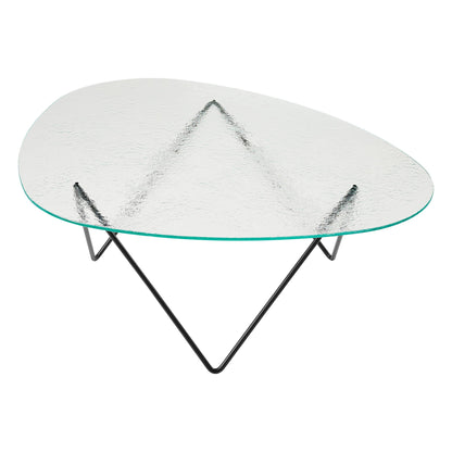 Pedrera coffee table, black - transparent structured glass