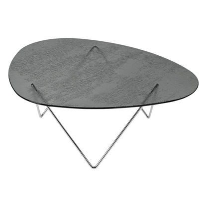 Pedrera coffee table, chrome - smoke structured glass