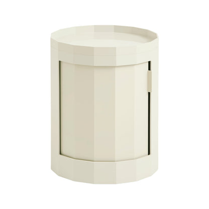 Facet cabinet incl. feet and castors, low, eggshell