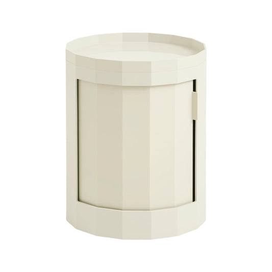 Facet cabinet incl. feet and castors, low, eggshell
