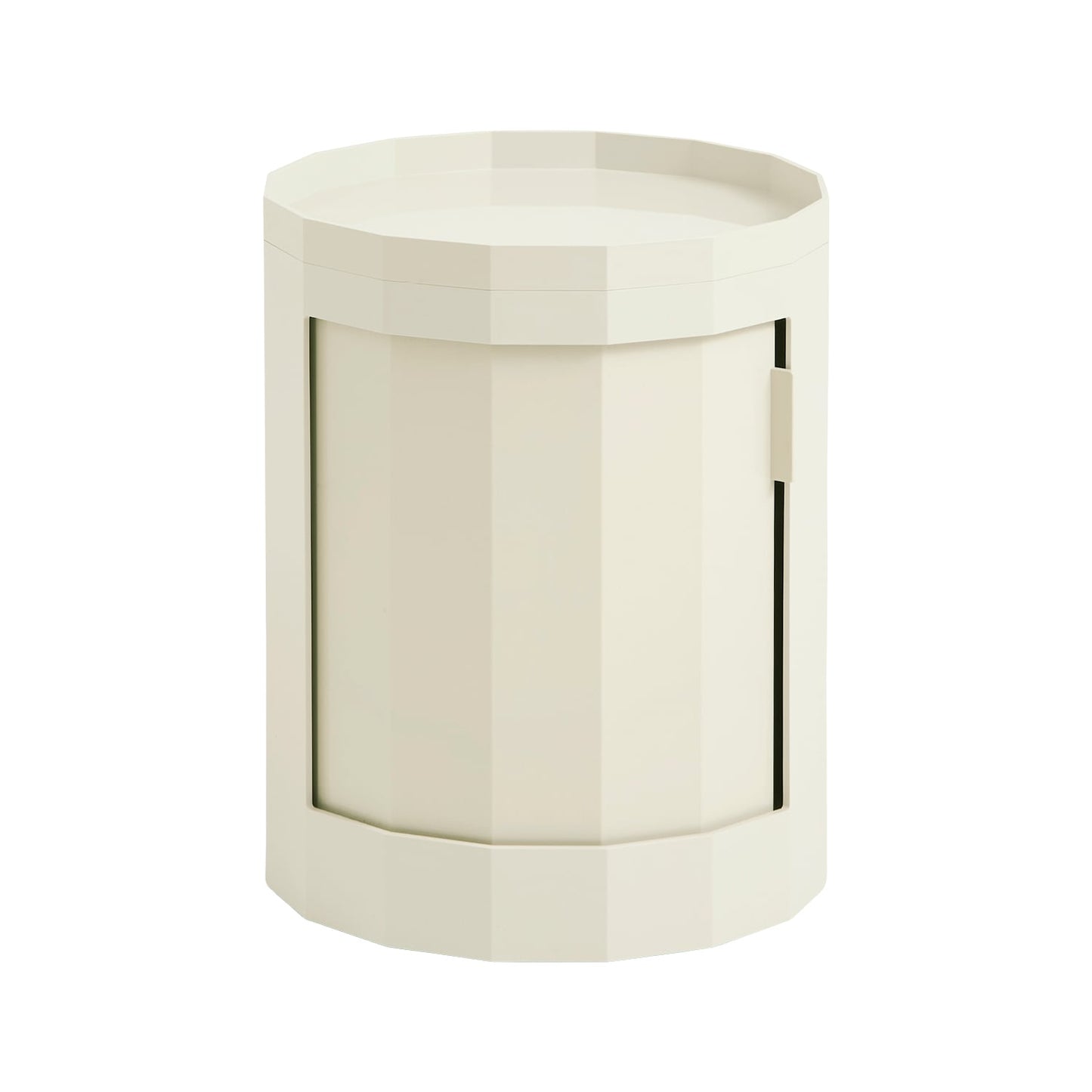 Facet cabinet incl. feet and castors, low, eggshell