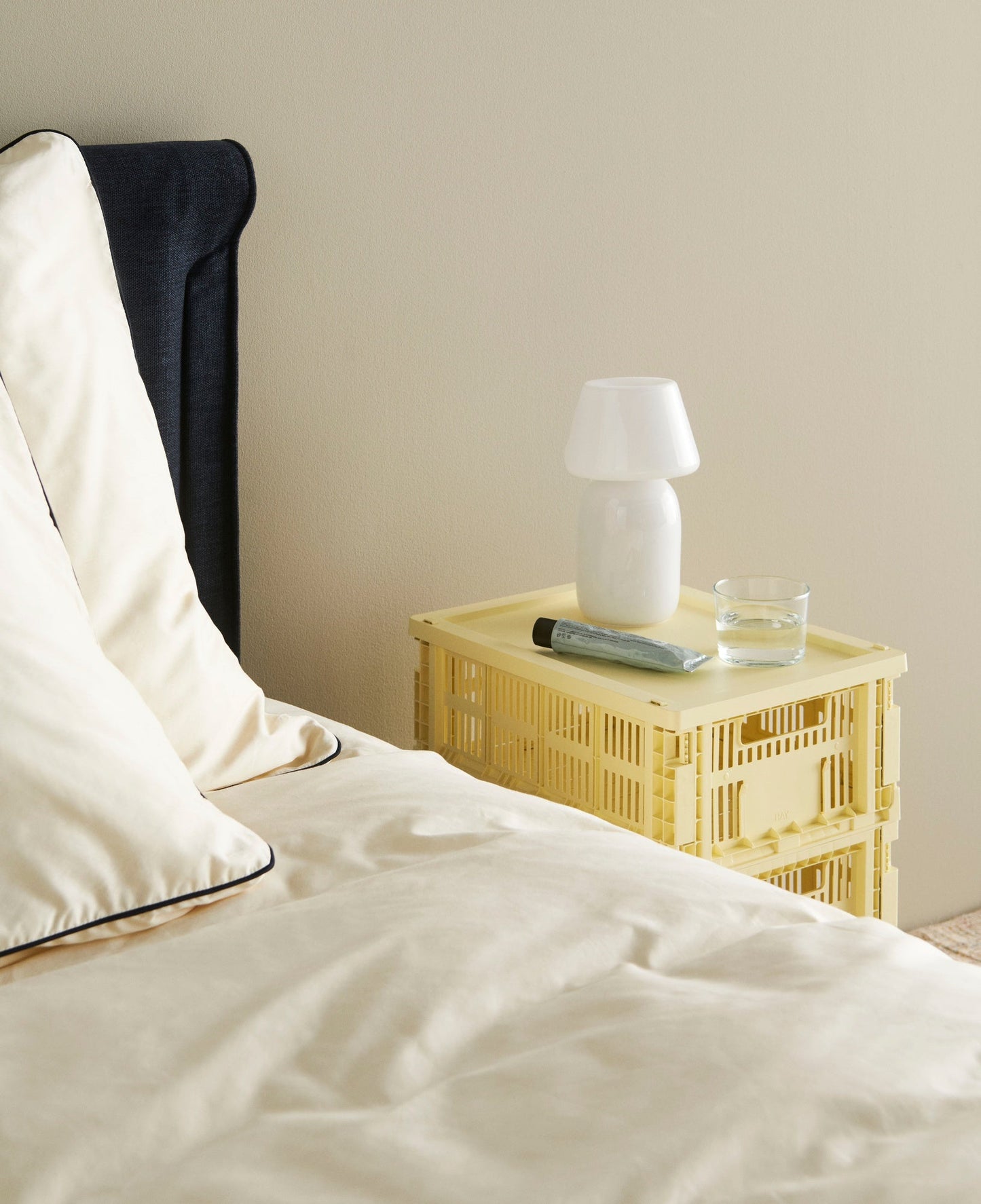 Colour Crate, M, recycled plastic, light yellow