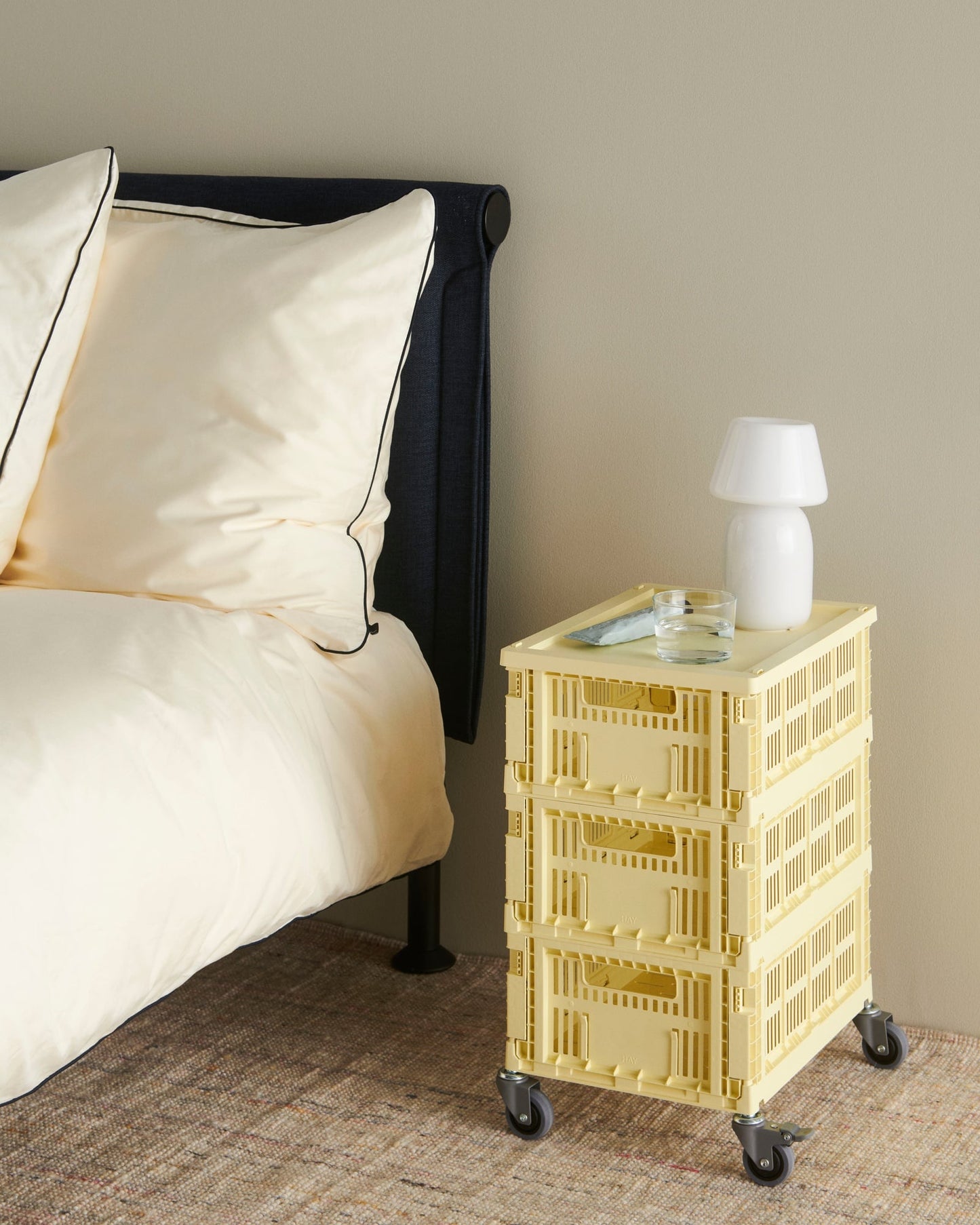 Colour Crate lid, M, recycled plastic, light yellow