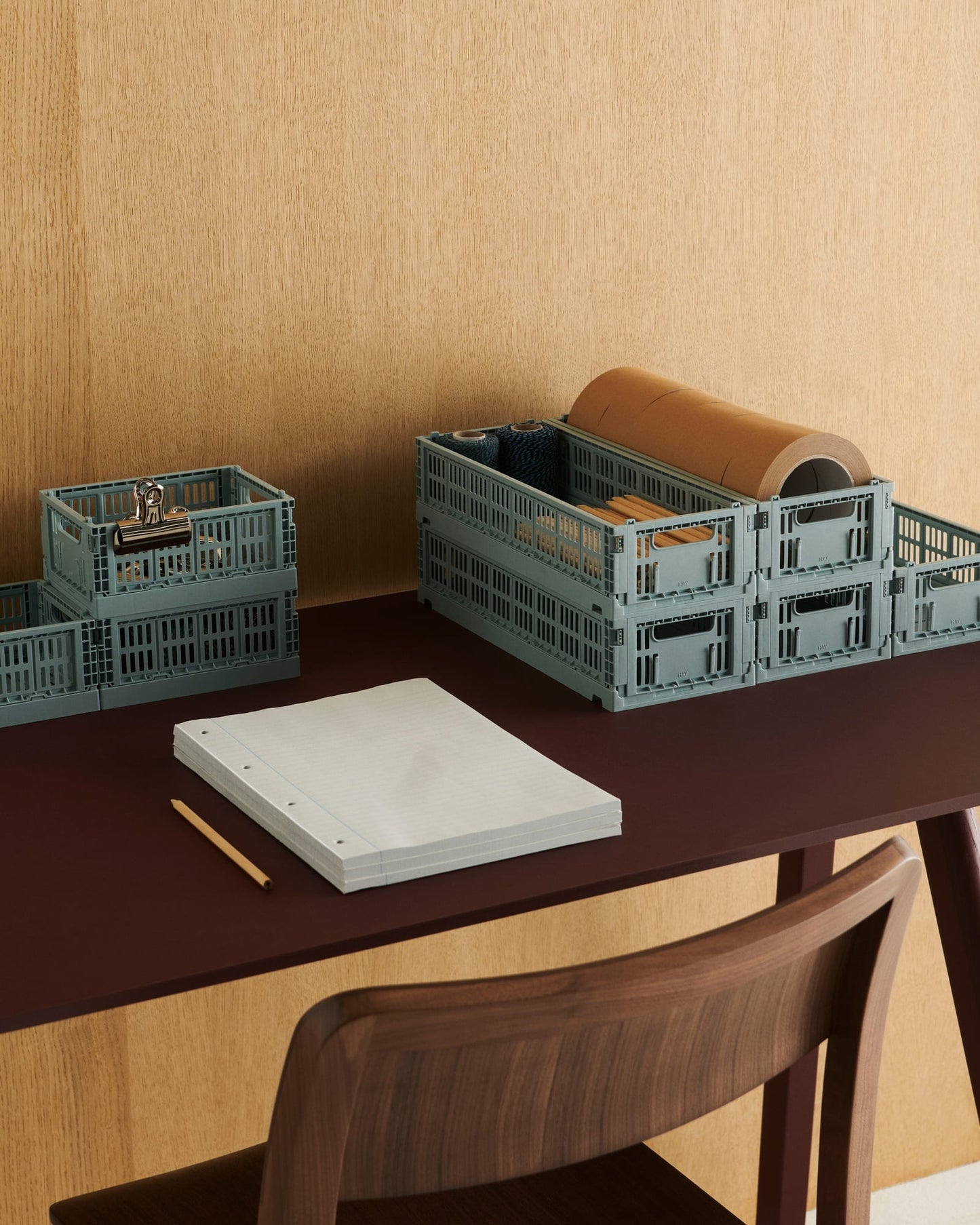 Colour Crate Mini, Oblong, recycled plastic, dusty blue