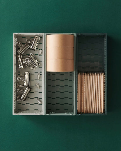 Colour Crate Mini, Oblong, recycled plastic, dark green