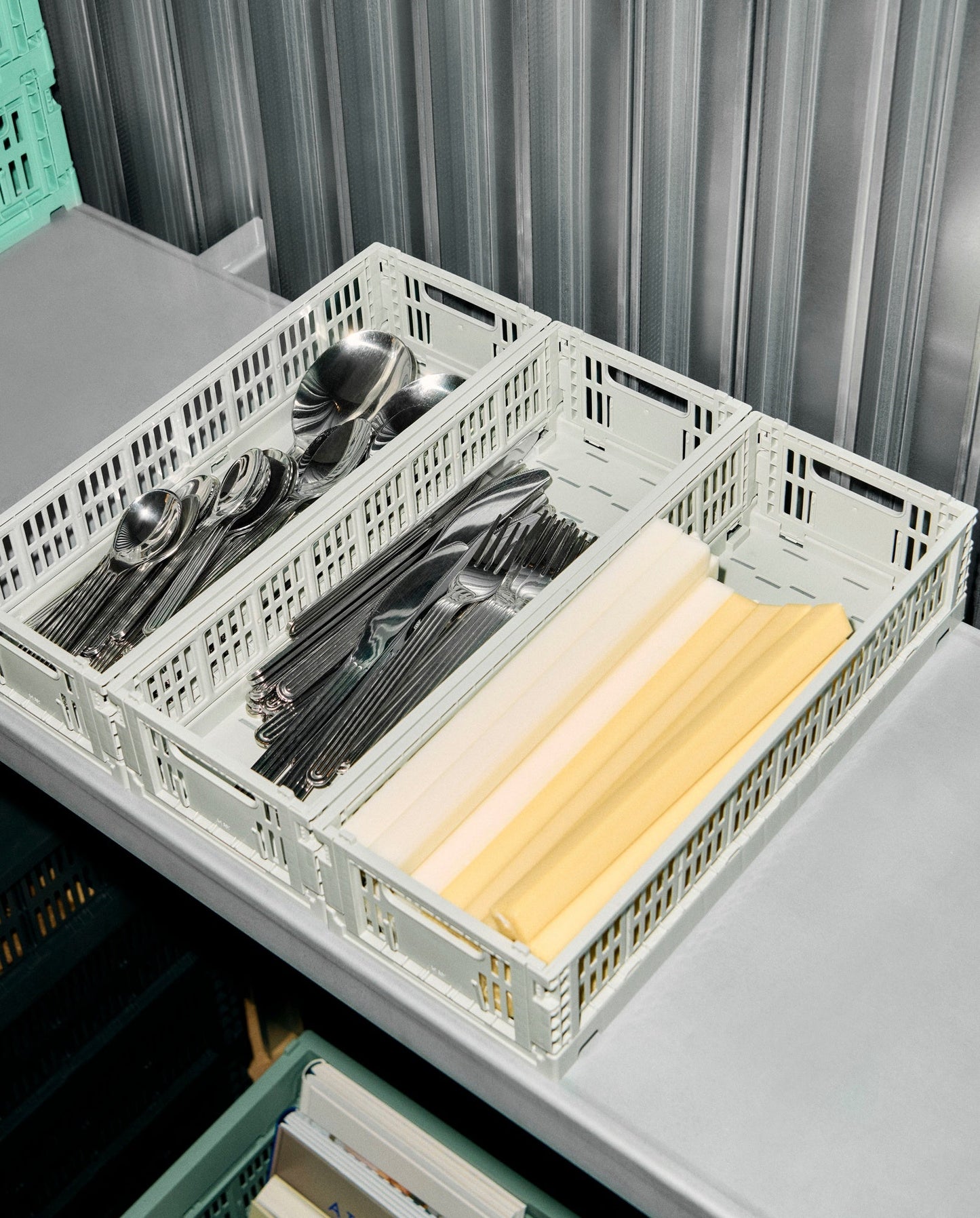 Colour Crate Mini, Oblong, recycled plastic, grey