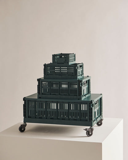 Colour Crate, M, recycled plastic, dark green