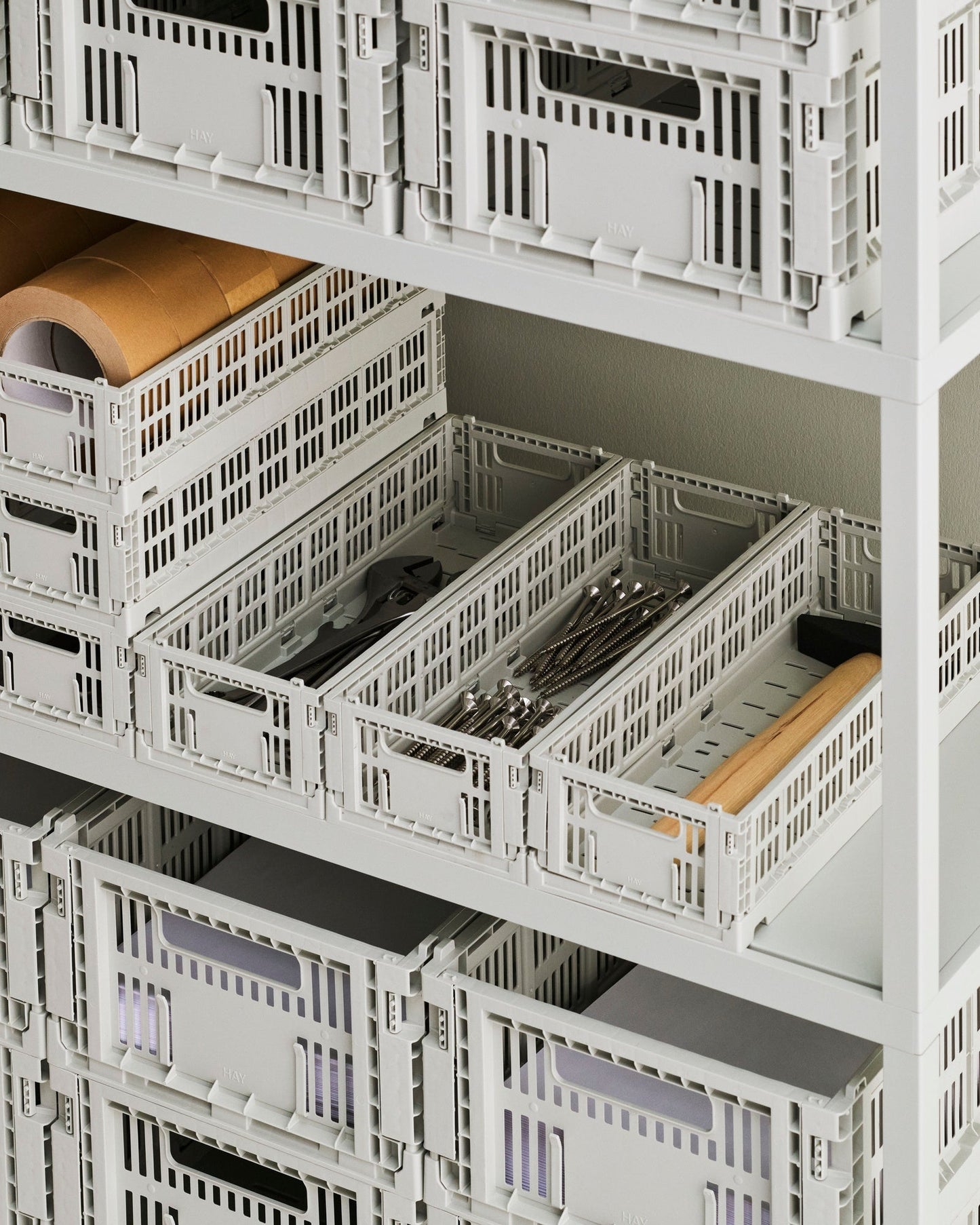 Colour Crate Mini, Oblong, recycled plastic, grey