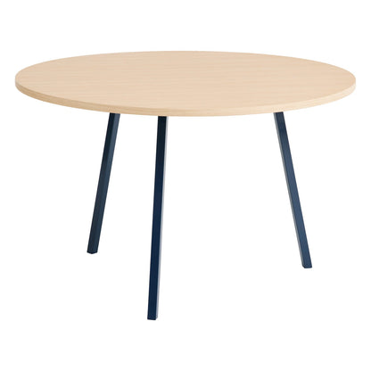 Loop Stand round table, 120 cm, deep blue - lacquered oak