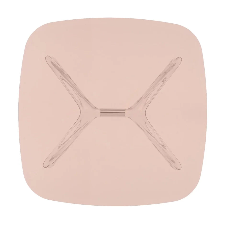 Blast Square Coffee Table by Kartell #PINK / CRYSTAL CHROME DETAIL