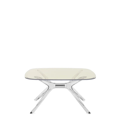 Blast Square Coffee Table by Kartell #YELLOW / CRYSTAL CHROME DETAIL