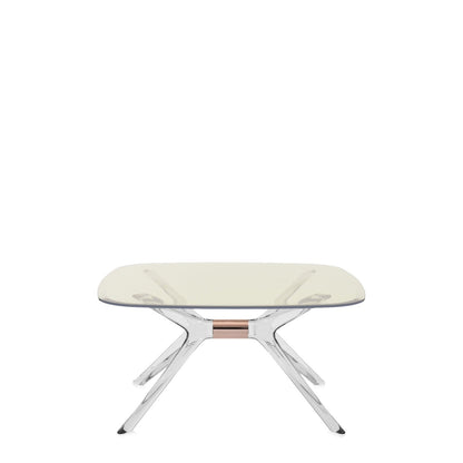 Blast Square Coffee Table by Kartell #YELLOW / CRYSTAL BRONZE DETAIL