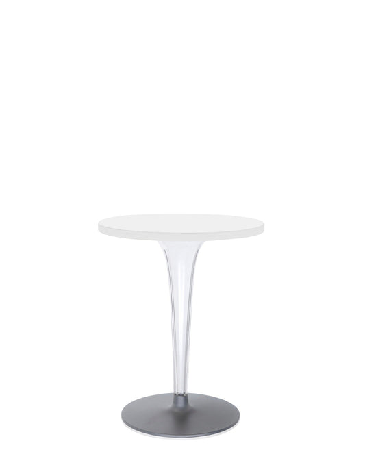 Top Top Round Bar Table by Kartell #WHITE LAMINATE/60 cm/Transparent PMMA