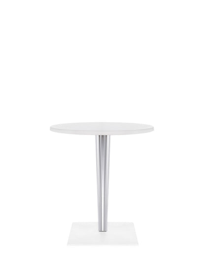 Top Top Per DR. YES Square Bar Table by Kartell #WHITE/60 cm/Transparent PMMA with chrome-plated steel internal