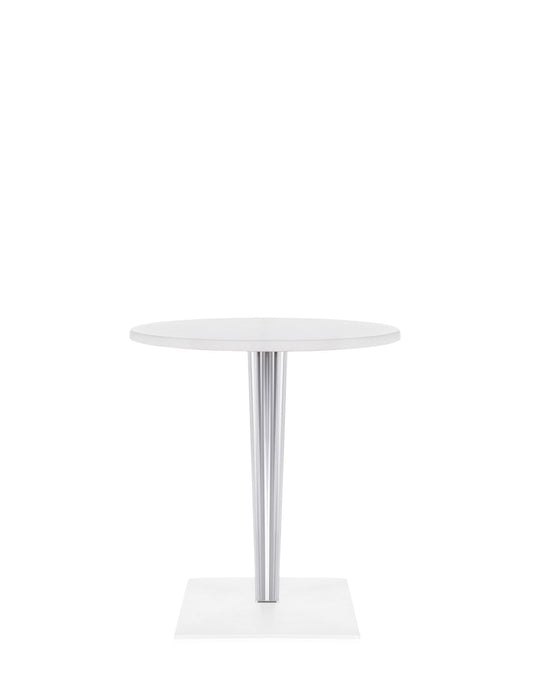 Top Top Per DR. YES Square Bar Table by Kartell #WHITE/60 cm/Transparent PMMA with chrome-plated steel internal