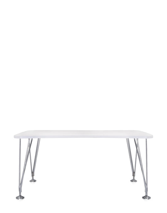Max Desk by Kartell #WHITE ZINC/CHROMIUM/160x80 cm/