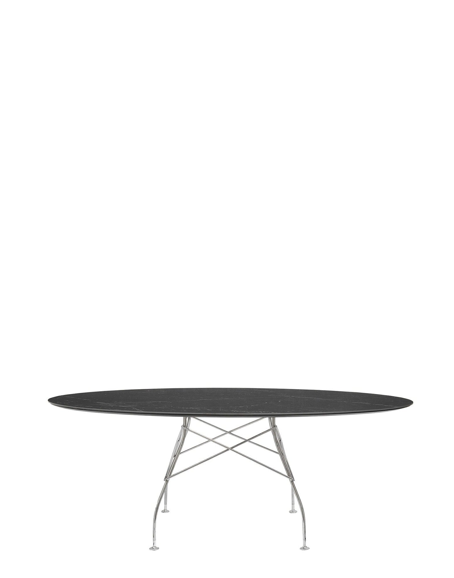 Glossy Marble Oval Table by Kartell