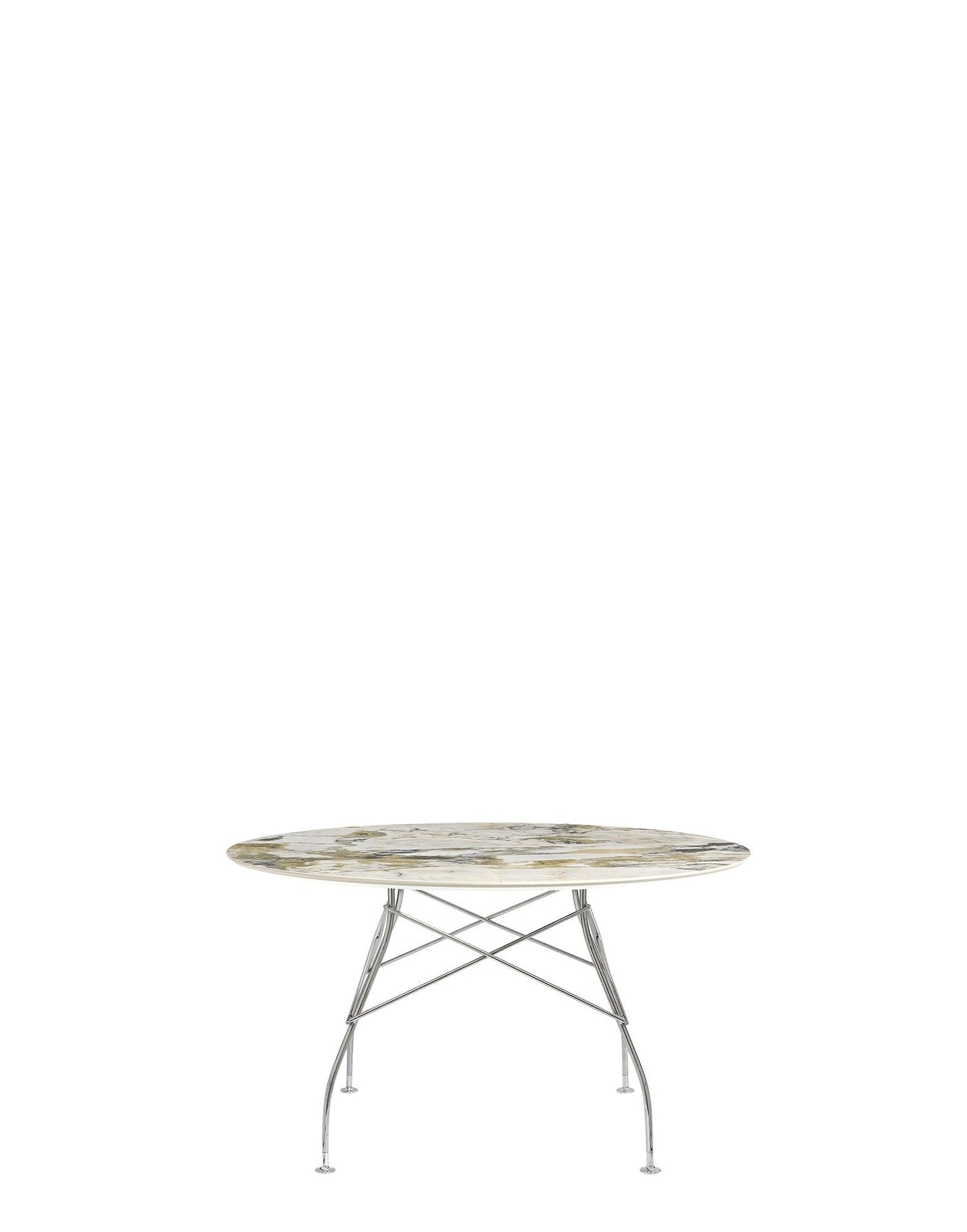 Glossy Round Table by Kartell #SYMPHONIE/CHROME STEEL/