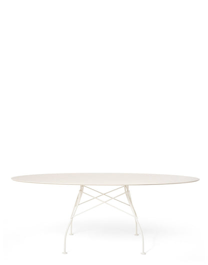 Glossy Outdoor Oval Table by Kartell #WHITE / WHITE