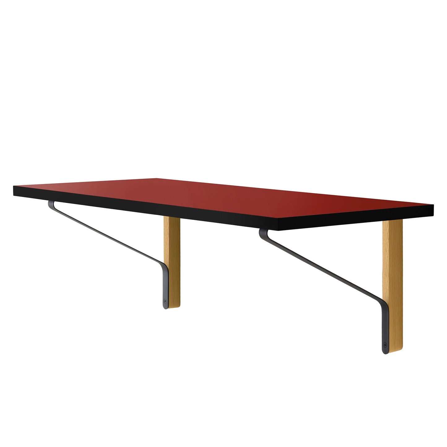 Artek Kaari Wall Console REB 006 — oak/red linoleum/black edge