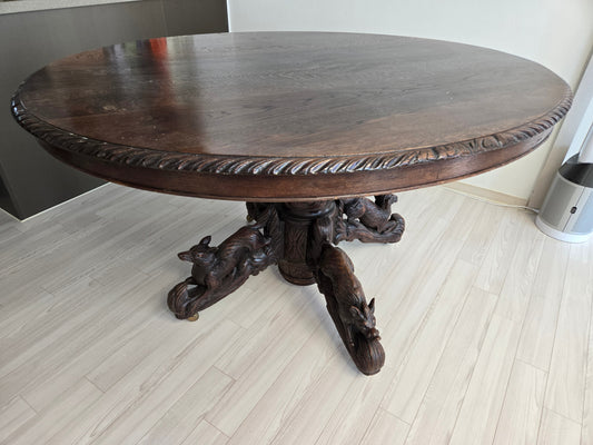 [Domestic Stock] (Vintage) French Oak Hunt Table
