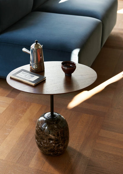 Lato LN9 coffee table, walnut - Emperador marble
