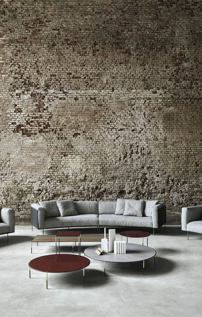 ROD BEAN - Curved fabric sofa with removable cover