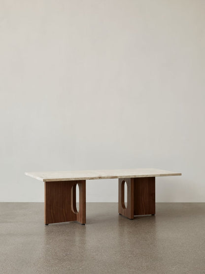 Androgyne lounge table, walnut - Kunis Breccia stone