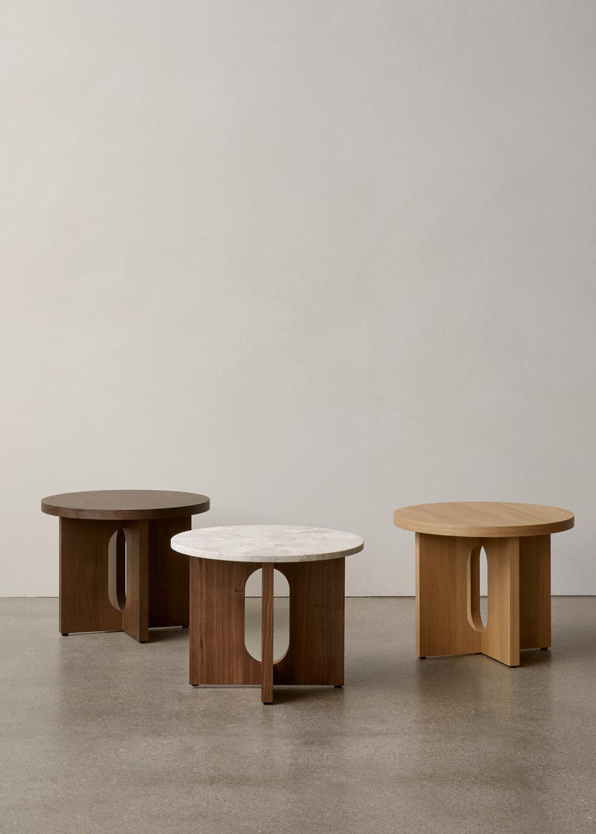 Androgyne side table, 50 cm, dark stained oak
