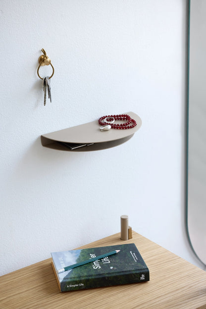 Half Moon shelf, large, warm grey