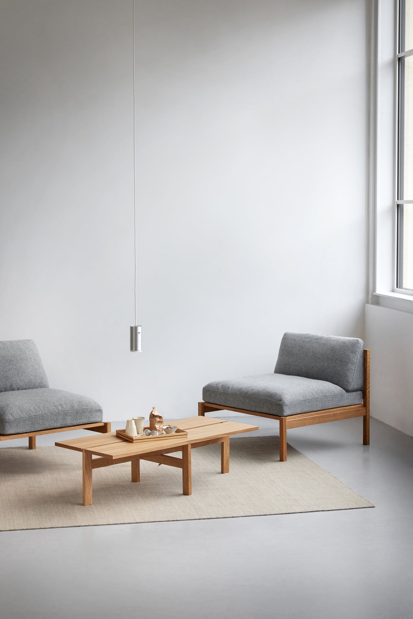 Rectangular coffee table, 115 cm, oak