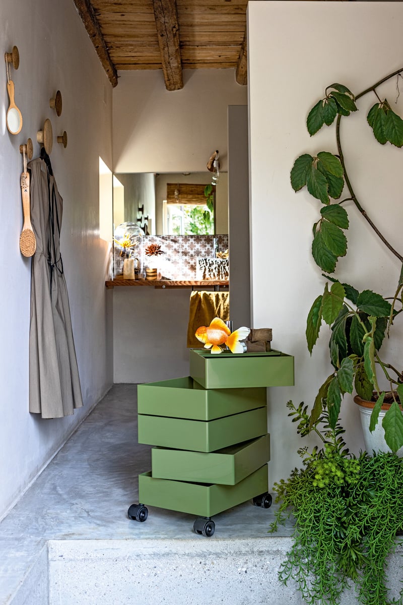 360° drawer unit, 5 drawers, green