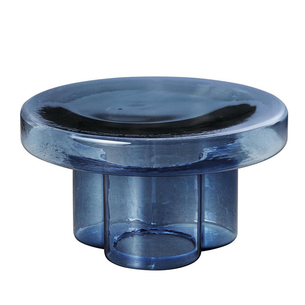 Soda - Round Blown Glass Coffee Table by Miniforms #Blue