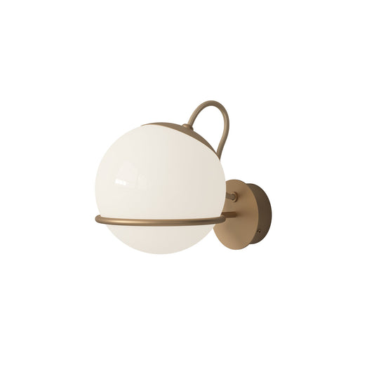 Wall Lamp Model 237/1 by Astep #1 Opaline Sphere (14cm Diameter) / Champagne Mount