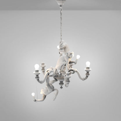 LED resin chandelier MONKEY CHANDELIER by Seletti #White