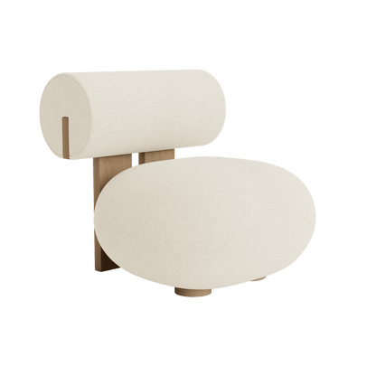 Hippo Lounge - Fabric Easy Chair by Norr11 #Natural Oak / Barnum Bouclé | 24