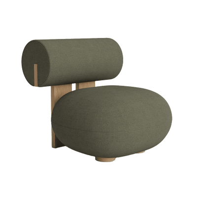 Hippo Lounge - Fabric Easy Chair by Norr11 #Natural Oak / Kvadrat | Fiord 2 | 961