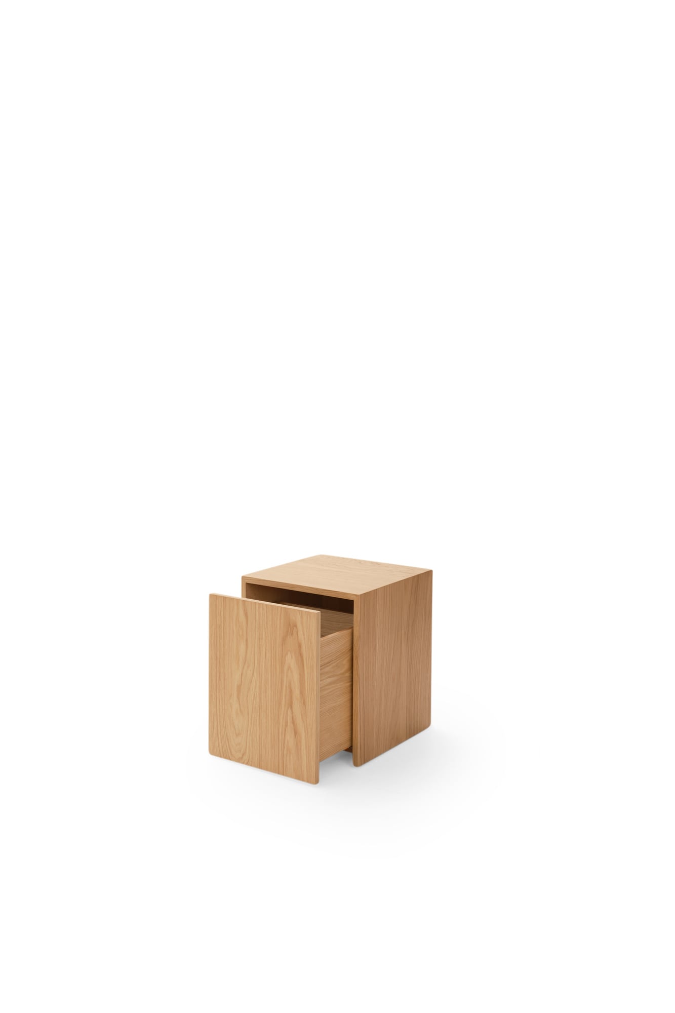 Mass side table with drawer, oak