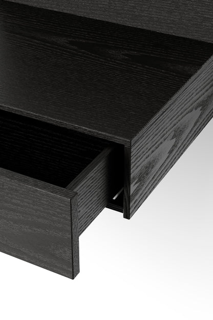Tana wall mounted nightstand, black stained oak