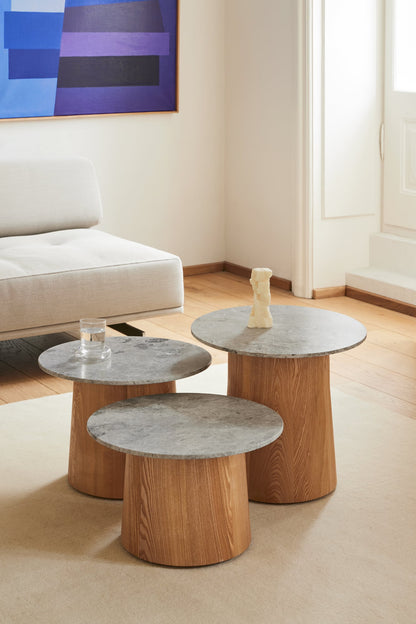 Niveau coffee table, 45 cm, oiled ash - tundra grey